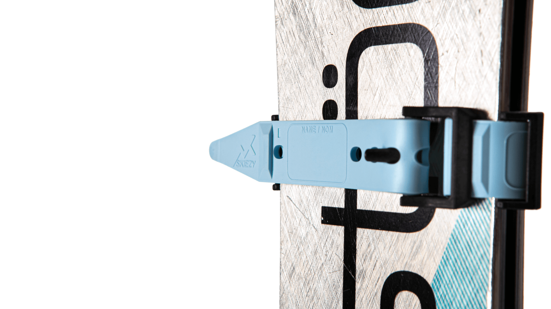 Carbon fibre ski strap body showing Skiezy’s durability and strength